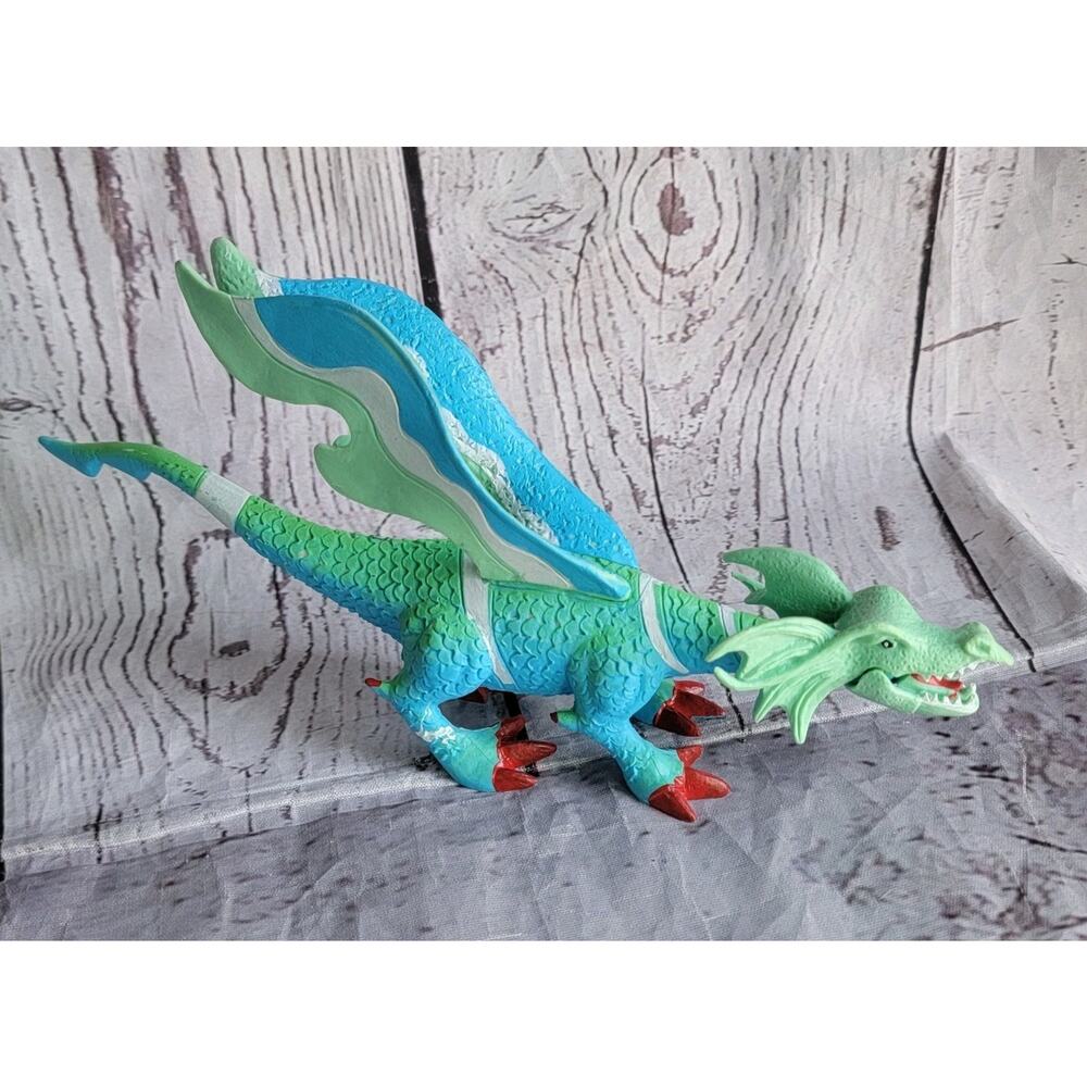 Medieval Fantasy Red Green & Blue Dragon 9" Long Toy Action Figure